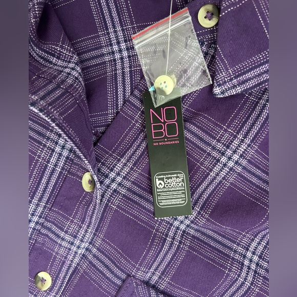 Nobo Cozy Purple Plaid Flannel Shirt with Fringe💜🤠 - Picture 13 of 14